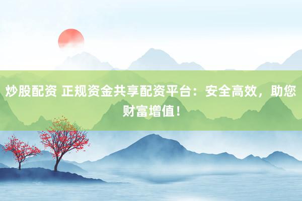 炒股配资 正规资金共享配资平台：安全高效，助您财富增值！