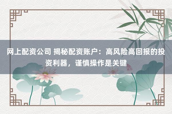 网上配资公司 揭秘配资账户：高风险高回报的投资利器，谨慎操作是关键
