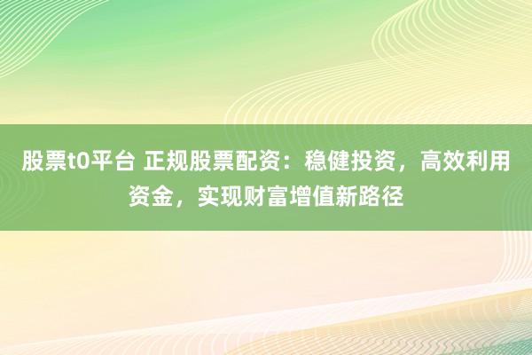股票t0平台 正规股票配资：稳健投资，高效利用资金，实现财富增值新路径