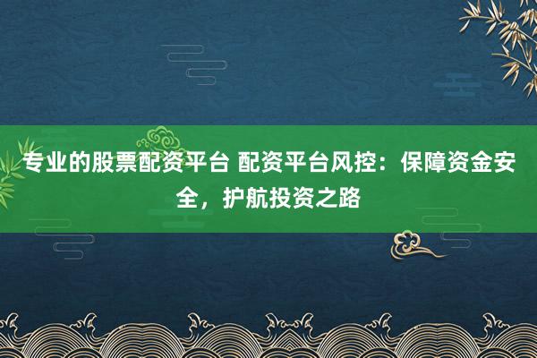 专业的股票配资平台 配资平台风控：保障资金安全，护航投资之路