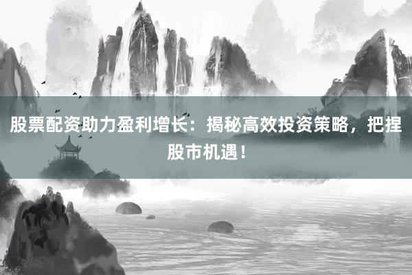 股票配资助力盈利增长：揭秘高效投资策略，把捏股市机遇！