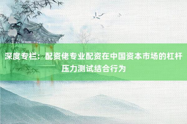 深度专栏：配资佬专业配资在中国资本市场的杠杆压力测试结合行为