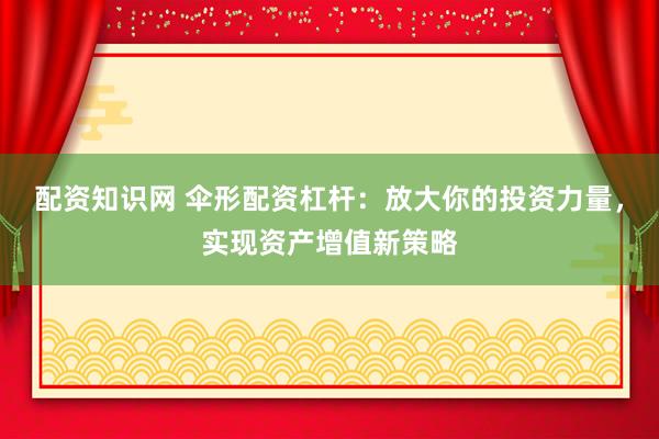 配资知识网 伞形配资杠杆：放大你的投资力量，实现资产增值新策略